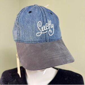 Unisex‎ Lucky Brand Denim Baseball Cap – “Lucky” Embroidery – NWT